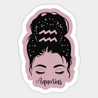 Aquarius Woman Zodiac Sticker